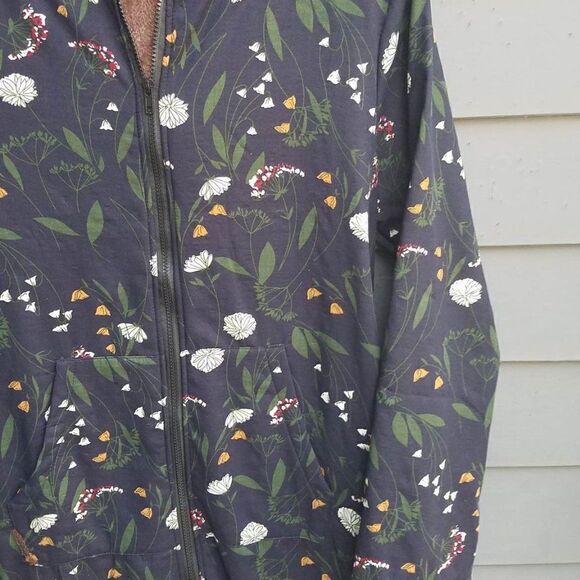 Izuria Black Floral Maxi Coat with Fuzzy Lining size XL - Picture 8 of 9